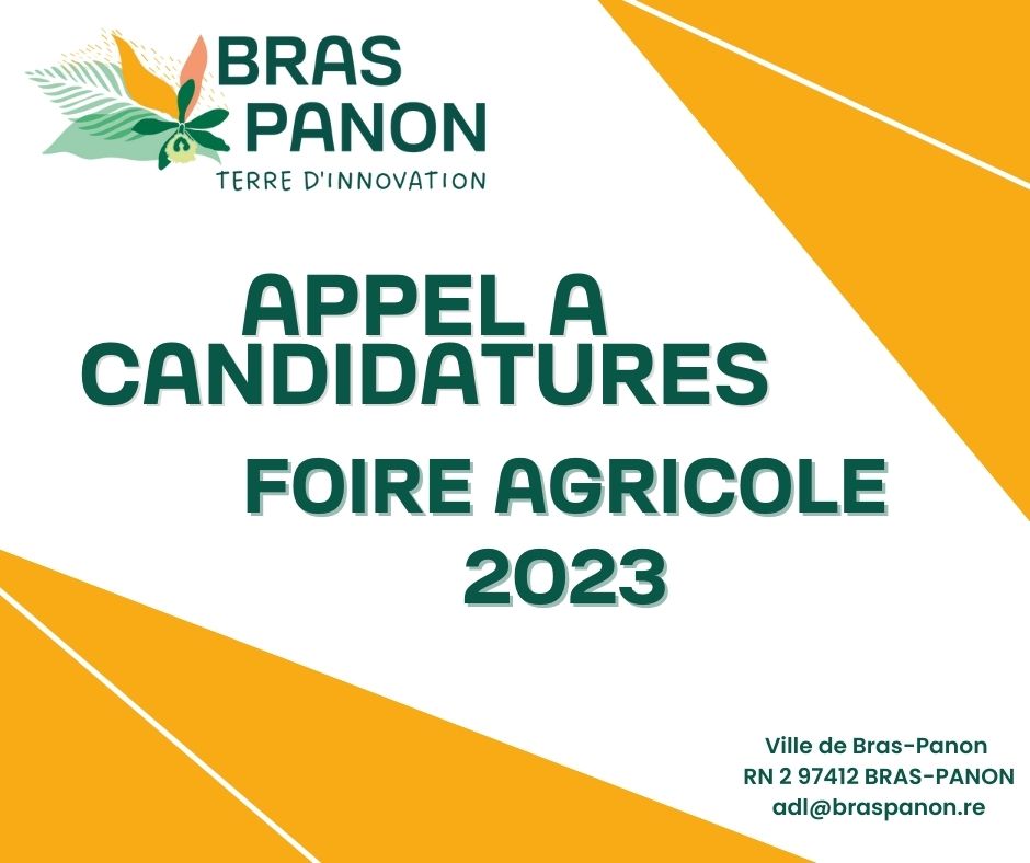 APPEL A CANDIDATURE – FOIRE AGRICOLE 2023