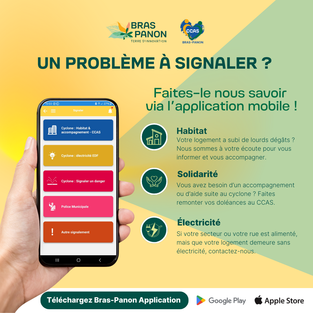 Cyclone : Faites vos signalements via l’application mobile de Bras-Panon